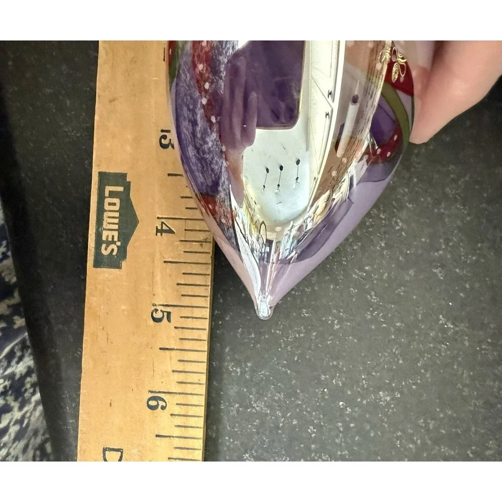 VTG Pier 1 Imports Li Bien Angel Harp Iridescent Christmas Teardrop Ornament 5